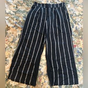 gap Black & White Cotton/Linen Blend Trousers NWT